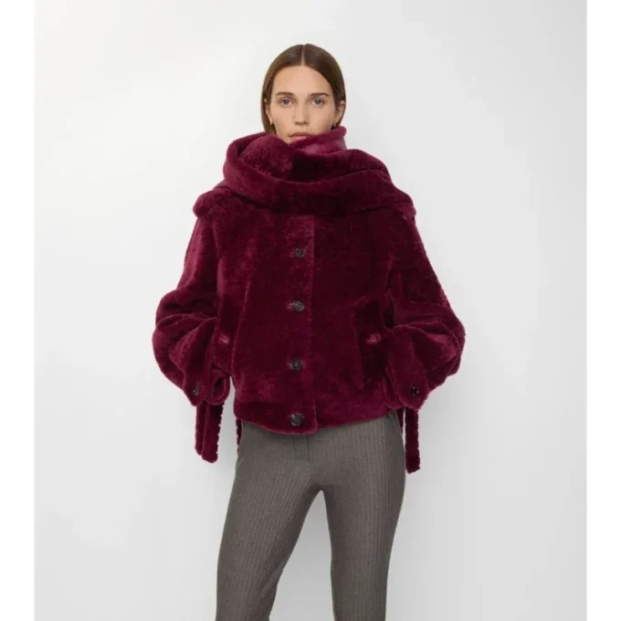 Avtagbar halsduk Shearlingjacka Avtagbar halsduk Shearlingjacka