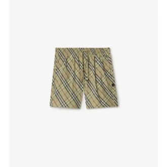 Badshorts med rutmönster