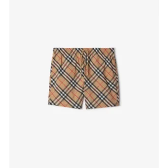 Badshorts med rutmönster