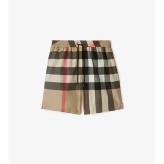 Badshorts med rutmönster