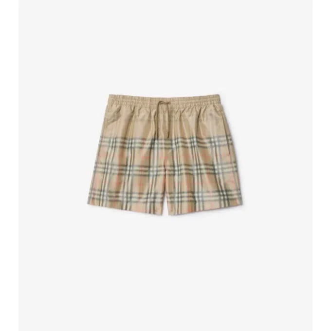 Badshorts med rutmönster i ton-i-ton Badshorts med rutmönster i ton-i-ton