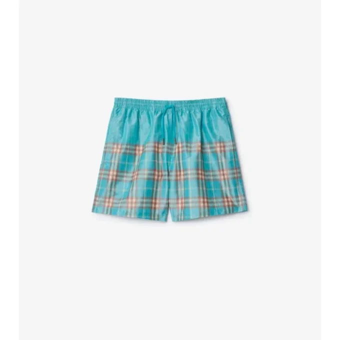 Badshorts med rutmönster i ton-i-ton Badshorts med rutmönster i ton-i-ton