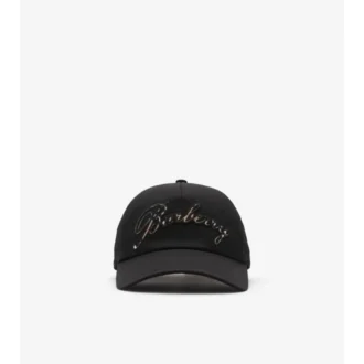 Baseballkeps i Gabardine med kursivt Burberry-mönster