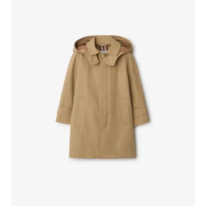 Bomullskappa med huva som Car Coat Bomullskappa med huva som Car Coat