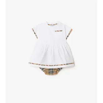 Bomullsklänning med rutmönster och bloomers