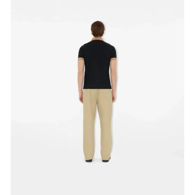 Bomullspikétröja med logotyp i kragen Bomullspikétröja med logotyp i kragen