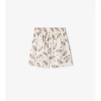 Bomullsshorts med paraplymönster