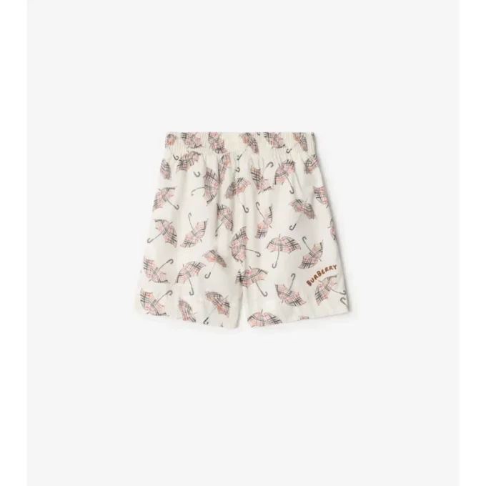 Bomullsshorts med paraplymönster Bomullsshorts med paraplymönster