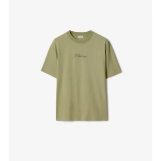 Bomullst-shirt med kursivt logotypmönster