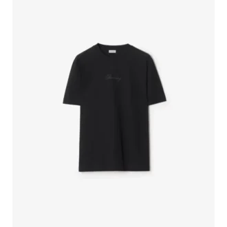 Bomullst-shirt med kursivt logotypmönster