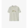 Bomullst-shirt med kursivt logotypmönster Bomullst-shirt med kursivt logotypmönster