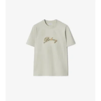 Bomullst-shirt med kursivt logotypmönster