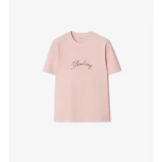 Bomullst-shirt med kursivt logotypmönster