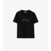 Bomullst-shirt med kursivt logotypmönster Bomullst-shirt med kursivt logotypmönster