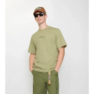 Bomullst-shirt med kursivt logotypmönster