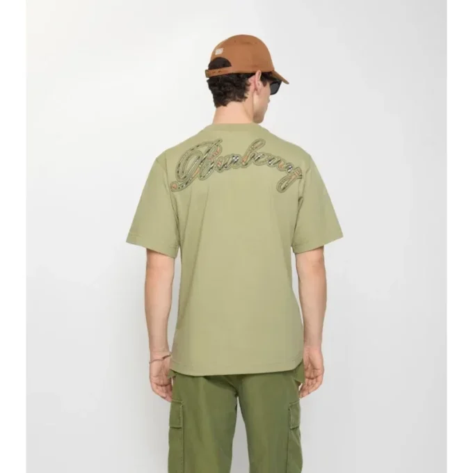 Bomullst-shirt med kursivt logotypmönster Bomullst-shirt med kursivt logotypmönster