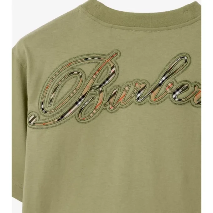 Bomullst-shirt med kursivt logotypmönster Bomullst-shirt med kursivt logotypmönster