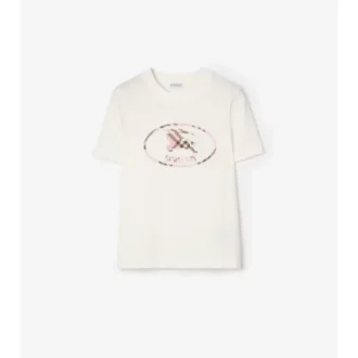 Bomullst-shirt med rutmönster och riddarmotiv