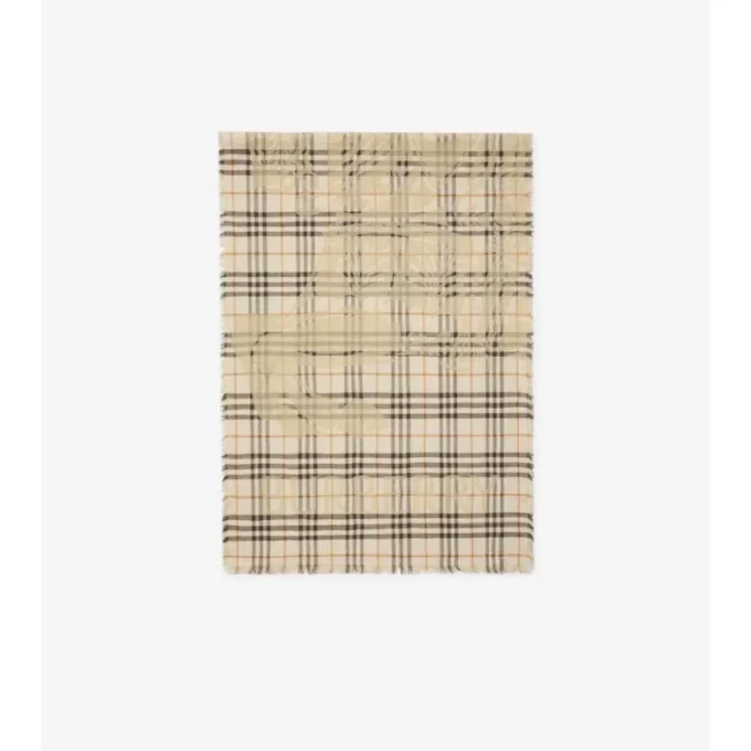 Bred EKD Check-sjal i ull och silke Bred EKD Check-sjal i ull och silke