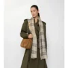 Bred EKD Check-sjal i ull och silke Bred EKD Check-sjal i ull och silke