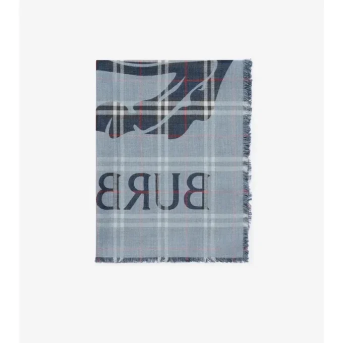 Bred EKD Check-sjal i ull och silke Bred EKD Check-sjal i ull och silke