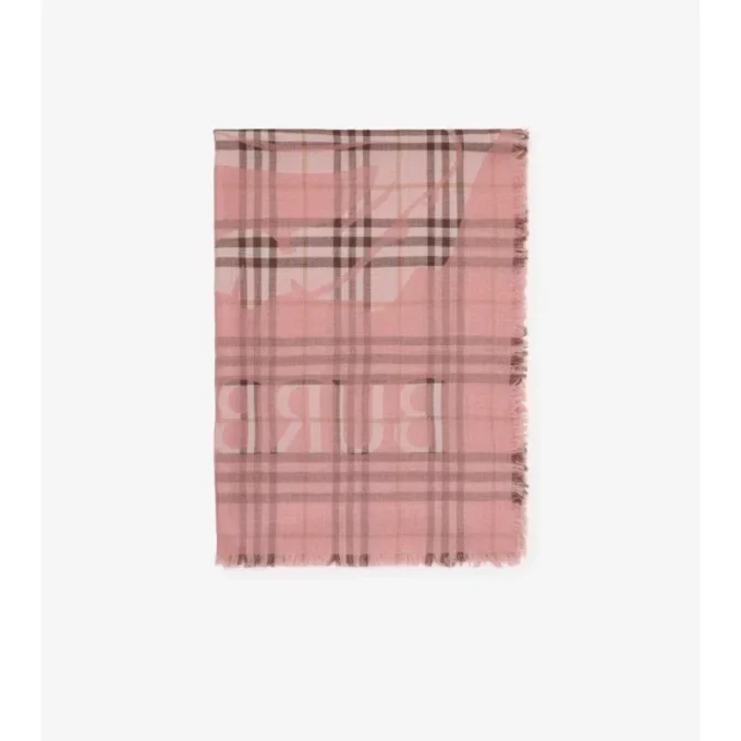 Bred EKD Check-sjal i ull och silke Bred EKD Check-sjal i ull och silke