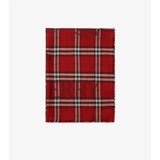 Bred EKD Check-sjal i ull och silke Bred EKD Check-sjal i ull och silke