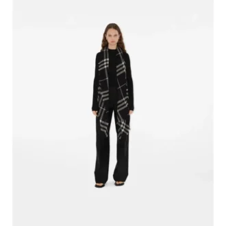 Bred rutig ullscarf