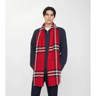 Bred rutig ullscarf