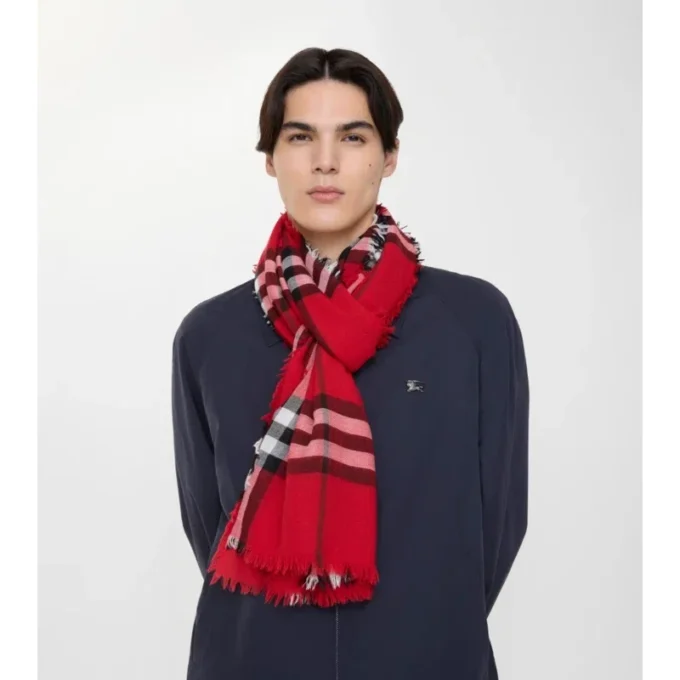 Bred rutig ullscarf