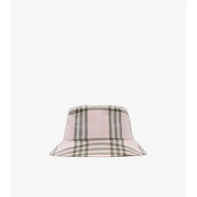 Bucket hat i bomull med rutmönster