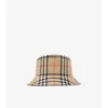 Bucket hat i bomull med rutmönster