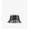 Bucket hat i bomull med rutmönster