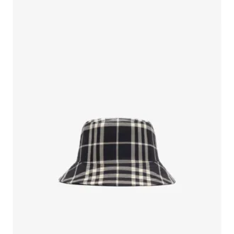 Bucket hat i bomull med rutmönster