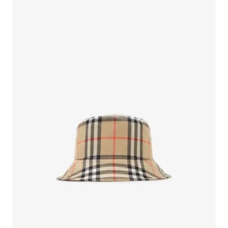 Bucket hat i bomull med rutmönster