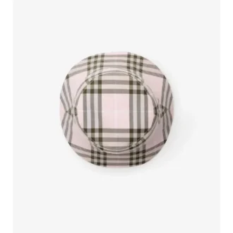 Bucket hat i bomull med rutmönster