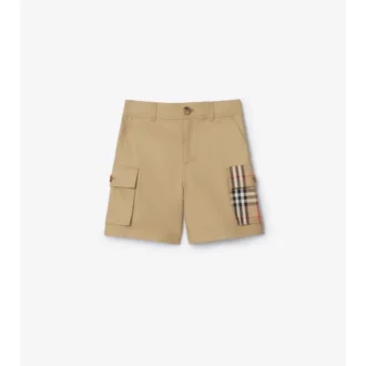 Cargoshorts i bomull med rutmönster