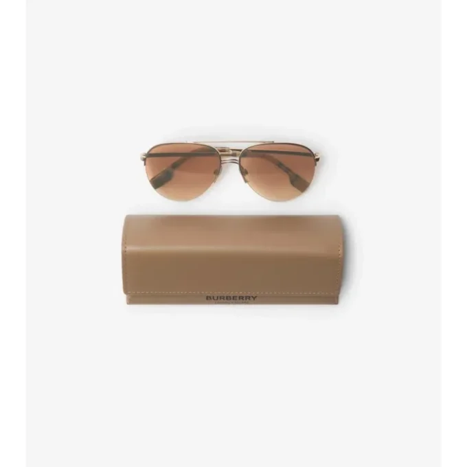 Check Detail Aviator-solglasögon Check Detail Aviator-solglasögon