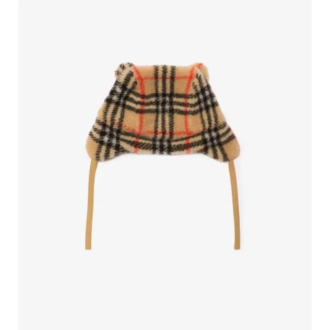 Check Fleece Trapper Hat