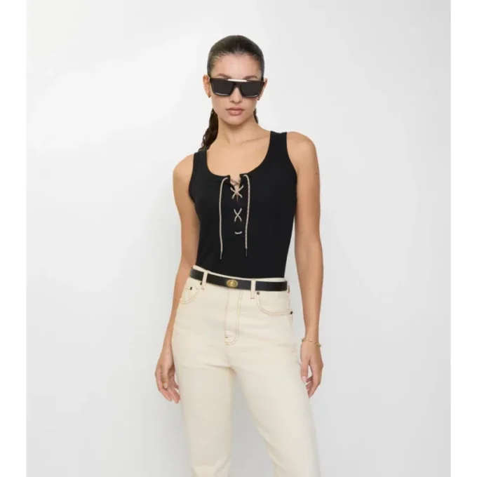 Check Trim-linne i bomullsblandning Check Trim-linne i bomullsblandning