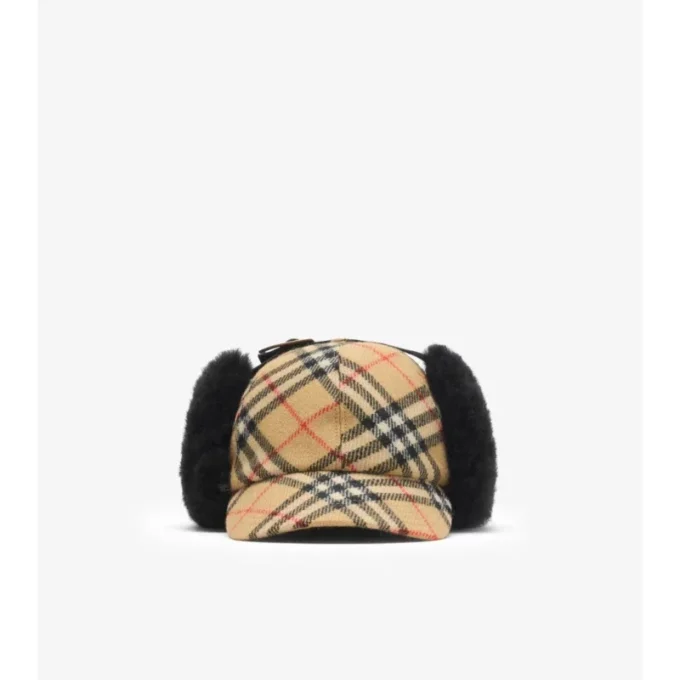 Check Wool Trapper Cap Check Wool Trapper Cap