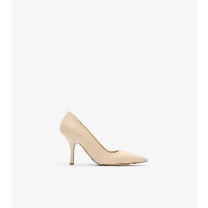 Dame-pumps i rutigt läder Dame-pumps i rutigt läder