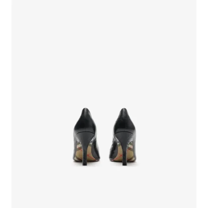 Dame-pumps i rutigt läder Dame-pumps i rutigt läder