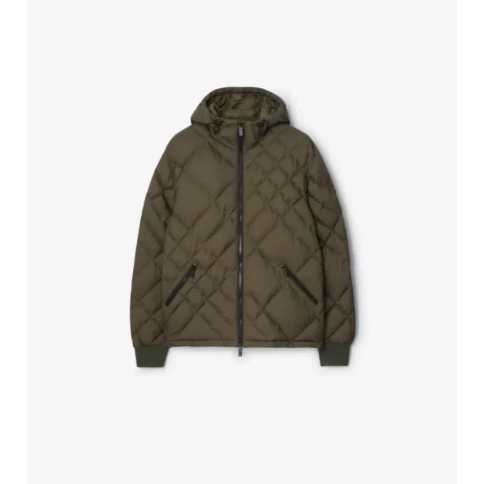 Doversgreen-dunjacka i nylon med rutmönster Doversgreen-dunjacka i nylon med rutmönster