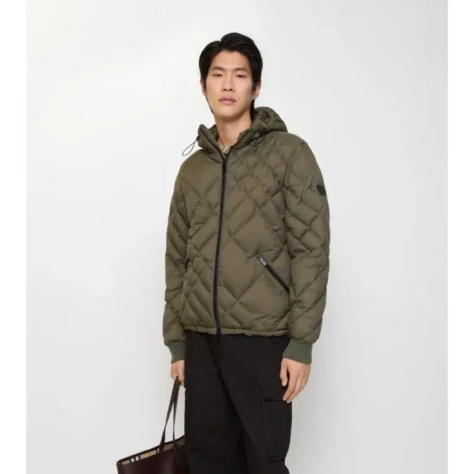 Doversgreen-dunjacka i nylon med rutmönster Doversgreen-dunjacka i nylon med rutmönster