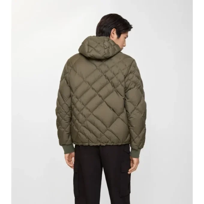 Doversgreen-dunjacka i nylon med rutmönster Doversgreen-dunjacka i nylon med rutmönster