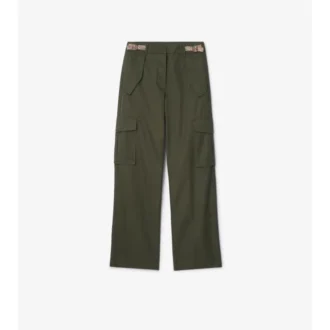 Gabardine-cargobyxor med rutmönster