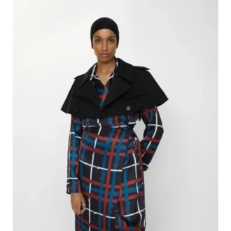 Gabardine-trenchcoat med cape
