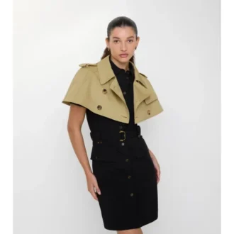 Gabardine-trenchcoat med cape