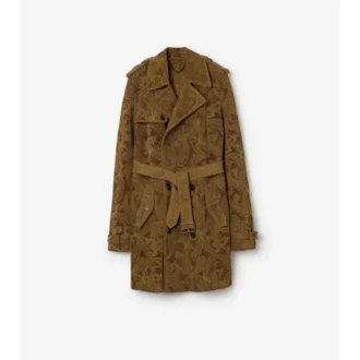Halvlang Lawshall-Trench Coat i paisley-mönstrat mocka